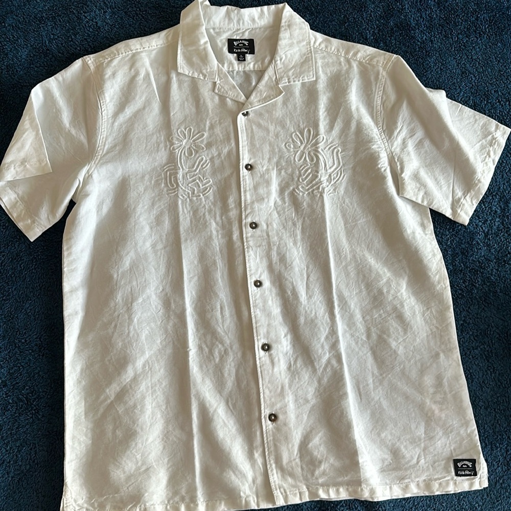 NWOT Billabong x Keith Haring Button down shirt hemp organic